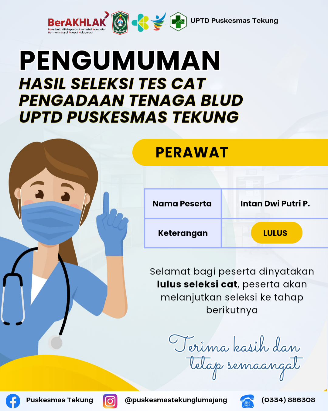 Pengumuman hasil seleksi tes CAT